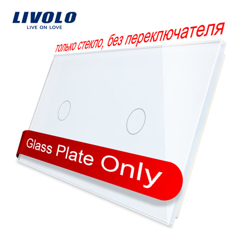Livolo Luxury White Pearl Crystal Glass, 151mm*80mm, EU standard, Double Glass Panel,VL-C7-C1/C1-11 (4 Colors)